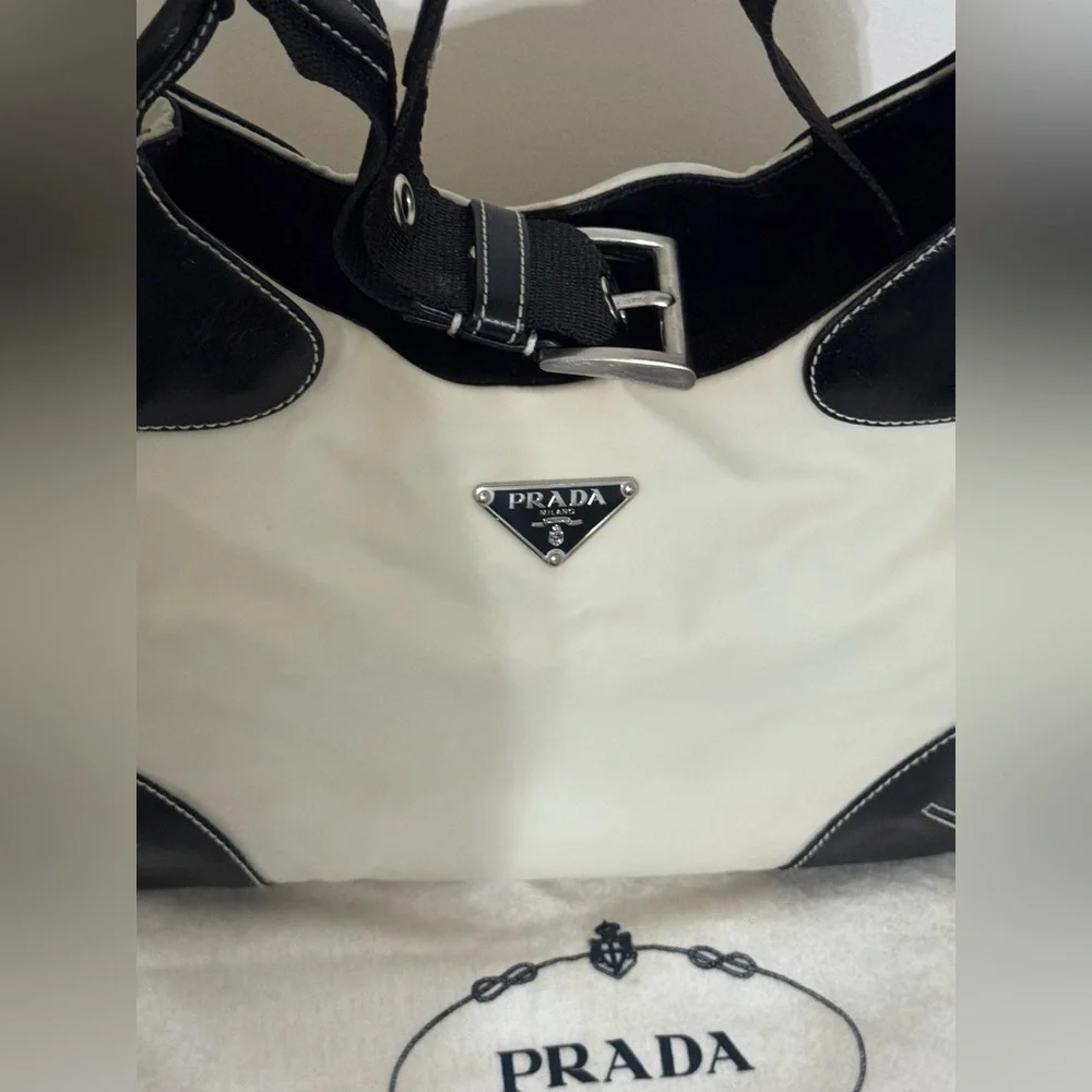Prada Cream and Black Shoulder Bag - Picture 11 of 14